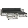 Image de Vidaxl Salon De Jardin 5 Pcs Avec Coussins RÃ©sine TressÃ©e Gris