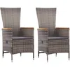 Image de Vidaxl Chaises D'extÃ©rieur 2 Pcs Avec Coussins RÃ©sine TressÃ©e Gris