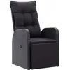 Image de Vidaxl Chaise Inclinable De Jardin Et Coussin RÃ£Â©Sine TressÃ£Â©E Noir