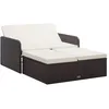 Image de Vidaxl Salon De Jardin 2 Pcs Avec Coussins RÃ©sine TressÃ©e Marron