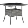 Image de Vidaxl Table Ã Manger D'extÃ©rieur Gris RÃ©sine TressÃ©e Et Verre