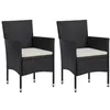 Image de Vidaxl Chaises De Jardin Lot De 2 RÃ©sine TressÃ©e Noir