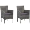 Image de Chaises De Salle Ã Manger De Jardin 2 Pcs RÃ©sine TressÃ©e Gris