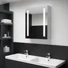 Image de Miroir De Salle De Bain Led Avec Armoire De Rangement Ãclairage ÃcoÃ©nergÃ©tique 50x13x70 Cm