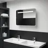 Image de Vidaxl Armoire De Salle De Bain Ã Miroir Led 80x9,5x55 Cm