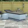 Image de Vidaxl Chaise Longue Avec Coussin Et Table Ã ThÃ© Rotin Blanc