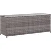 Image de Vidaxl BoÃ®te De Rangement De Jardin Gris 120x50x60 Cm RÃ©sine TressÃ©e