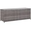Image de Vidaxl BoÃ®te De Rangement De Jardin Gris 150x50x60 Cm RÃ©sine TressÃ©e