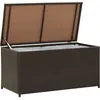 Image de Vidaxl BoÃ®te De Rangement De Jardin RÃ©sine TressÃ©e 100x50x50 Cm Marron