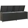 Image de vidaXL BoÃ®te de rangement de jardin RÃ©sine tressÃ©e 200x50x60 cm Noir