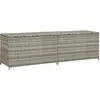 Image de Vidaxl BoÃ®te De Rangement De Jardin RÃ©sine TressÃ©e 200x50x60 Cm Gris