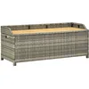 Image de Vidaxl Banc De Rangement De Jardin 120 Cm RÃ©sine TressÃ©e Gris