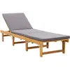 Image de Vidaxl Chaise Longue Pliante Avec Coussin Bois D'acacia Solide