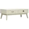 Image de vidaXL Table basse avec 2 tiroirs Gris sculptÃ© 110x50x40 cm Bois