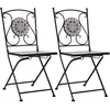 Image de vidaXL Chaises de bistrot mosaÃ¯que 2 pcs Gris