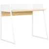 Image de vidaXL Bureau Blanc et chÃªne 90x60x88 cm