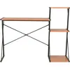 Image de Bureau Avec ÃtagÃ¨re Noir Et Marron 116x50x93 Cm