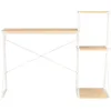 Image de Bureau Avec ÃtagÃ¨re Blanc Et ChÃªne 116x50x93 Cm