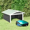 Image de vidaXL Garage de tondeuse Ã  gazon 72x87x50 cm Gris et blanc Sapin