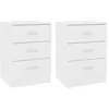 Image de vidaXL Tables de chevet 2 pcs Blanc 38x35x56 cm Bois d'ingÃ©nierie