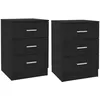 Image de vidaXL Tables de chevet 2 pcs Noir 38 x 35 x 56 cm AgglomÃ©rÃ©