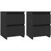 Image de Tables de chevet 2 pcs Noir 30 x 30 x 40 cm AgglomÃ©rÃ© - VidaXL