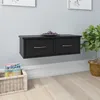 Image de vidaXL ÃtagÃ¨re murale avec tiroirs noir 60x26x18,5cm Bois d'ingÃ©nierie