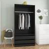 Image de Prolenta Premium - Garde-robe Noir 100x50x200 cm AgglomÃ©rÃ©