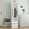 Image de vidaXL Garde-robe avec tiroirs Blanc 50x50x200 cm Bois d'ingÃ©nierie