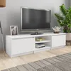 Image de vidaXL Meuble TV Blanc 140x40x35,5 cm Bois d'ingÃ©nierie