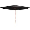 Image de Vidaxl Parasol D'extÃ©rieur Avec MÃ¢t En Bois 350 Cm Noir