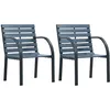 Image de Chaises De Jardin 2 Pcs Gris Bois