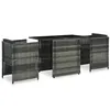 Image de Mobilier de bistro 3 pcs avec coussins RÃ©sine tressÃ©e Gris