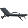 Image de Vidaxl Chaise Longue Avec Coussin Et Roues RÃ©sine TressÃ©e Anthracite