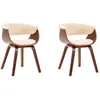 Image de Chaises de salle Ã  manger 2 pcs CrÃ¨me Bois courbÃ© et similicuir - VidaXL