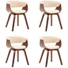 Image de Chaises de salle Ã  manger 4 pcs CrÃ¨me Bois courbÃ© et similicuir - VidaXL