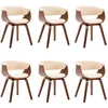 Image de Chaises de salle Ã  manger 6 pcs CrÃ¨me Bois courbÃ© et similicuir - VidaXL