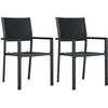 Image de Vidaxl Chaises De Jardin Lot De 2 Noir Plastique Aspect De Rotin