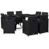 Image de Salon De Jardin 9 Pcs Avec Coussins RÃ©sine TressÃ©e Noir