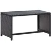 Image de vidaXL Table basse Noir 70x40x38 cm RÃ©sine tressÃ©e