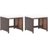 Image de Vidaxl Tabourets De Jardin Lot De 2 Et Coussins RÃ©sine TressÃ©e Marron