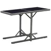 Image de Table De Jardin - Vidaxl - Noir - RÃ©sine TressÃ©e - Verre - 110x53x72 Cm