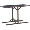 Image de Vidaxl Table De Jardin Marron 110x53x72 Cm Verre Et RÃ©sine TressÃ©e