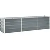 Image de vidaXL Lit surÃ©levÃ© de jardin Acier galvanisÃ© 240x40x45 cm Gris