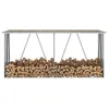 Image de vidaXL Abri de stockage de bois Acier galvanisÃ© 330x84x152 cm Marron