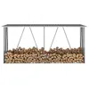 Image de Abri de Rangement pour Bois de Jardin avec Sol VentilÃ© Acier GalvanisÃ© 330x84x152 cm