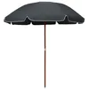 Image de vidaXL Parasol avec m?t en acier 240 cm Anthracite