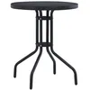 Image de Vidaxl Table De Jardin Noir 80 Cm Acier Et Verre