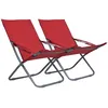 Image de Vidaxl Chaises Pliables De Plage 2 Pcs Tissu Rouge