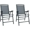 Image de Vidaxl Chaises De Jardin Pliables 2 Pcs TextilÃ¨ne Gris